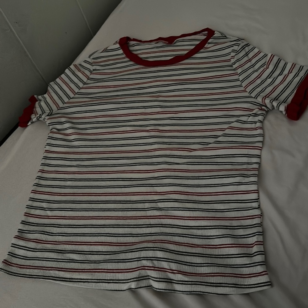 Black and red striped shirt